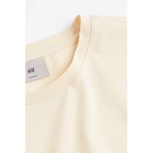 에이치앤엠 H&M Slim Fit Premium Cotton T-shirt