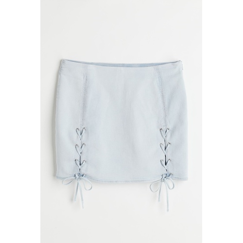 에이치앤엠 H&M Lacing-detail Denim Skirt