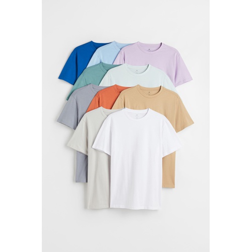 에이치앤엠 H&M 10-pack Regular Fit Crew-neck T-shirts