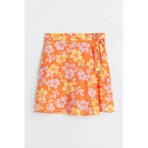 에이치앤엠 H&M Patterned Wrap-front Skirt