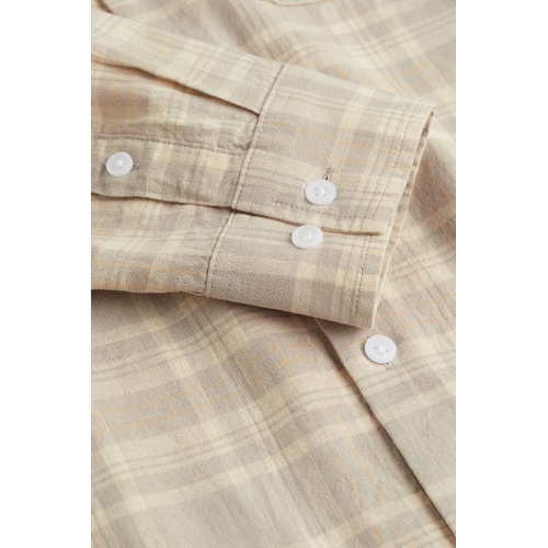 에이치앤엠 H&M Regular Fit Linen-blend Shirt