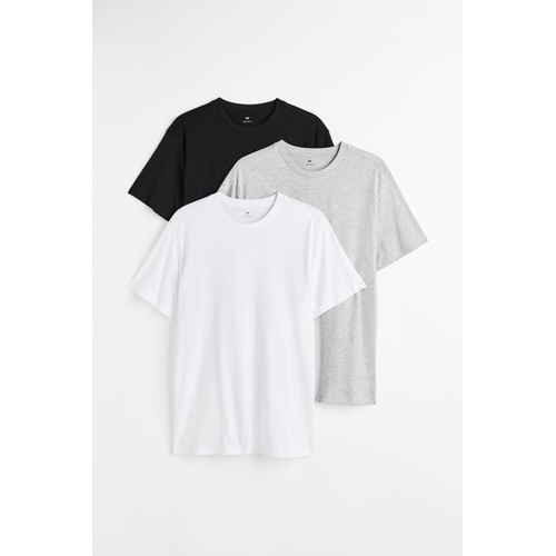 에이치앤엠 H&M 3-pack Regular Fit Crew-neck T-shirts