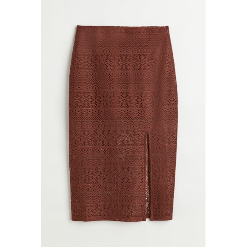 에이치앤엠 H&M Crochet-look Calf-length Skirt