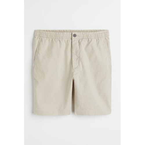 에이치앤엠 H&M Regular Fit Linen-blend Shorts