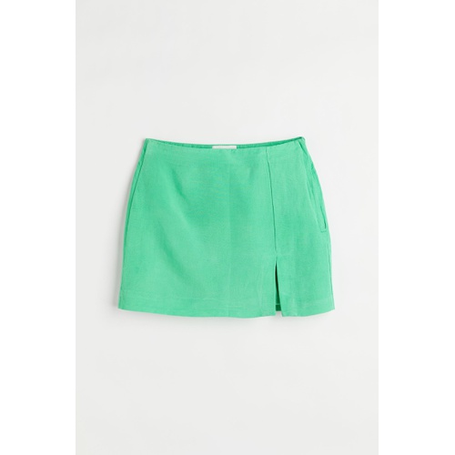 에이치앤엠 H&M Short Linen-blend Skirt