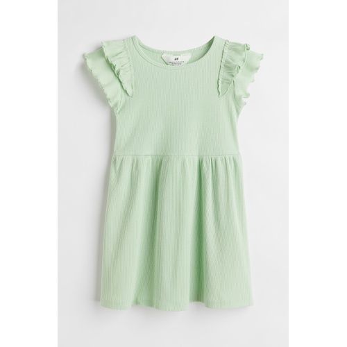 에이치앤엠 H&M Flutter-sleeved Cotton Dress
