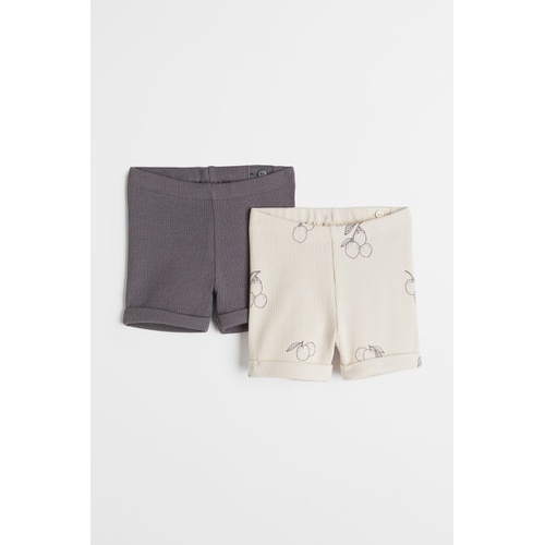 에이치앤엠 H&M 2-pack Ribbed Shorts