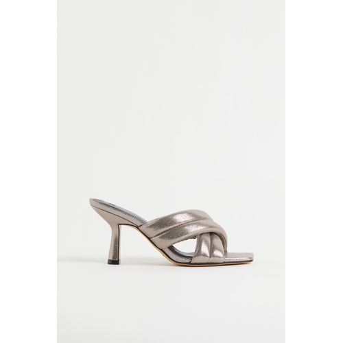 에이치앤엠 H&M Shimmery Metallic Slip-in Sandals