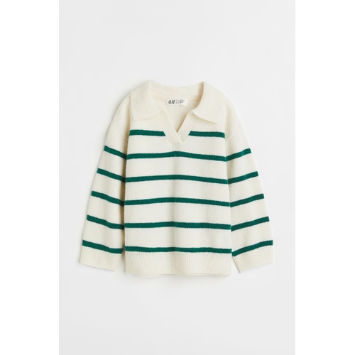 에이치앤엠 H&M Fine-knit Collared Sweater
