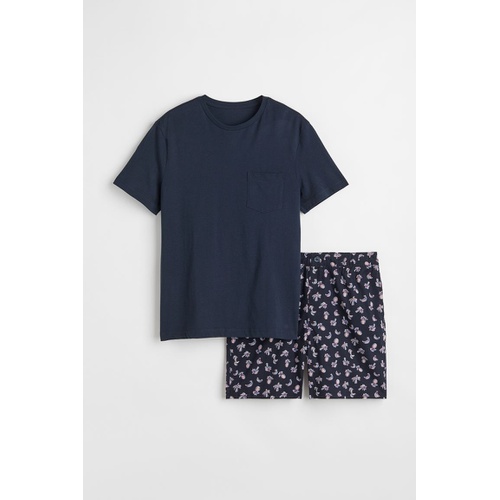 에이치앤엠 H&M Regular Fit Pajama T-shirt and Shorts