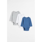 H&M 3-pack Long-sleeved Cotton Bodysuits