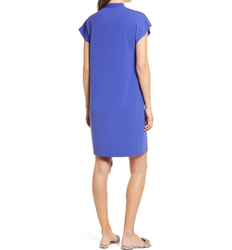  Halogen Pleat Detail Shift Dress_BLUE SPECTRUM