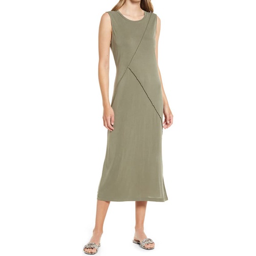  Halogen Exposed Seams Sleeveless Knit Dress_OLIVE SARMA