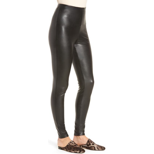  Halogen Faux Leather Leggings_BLACK