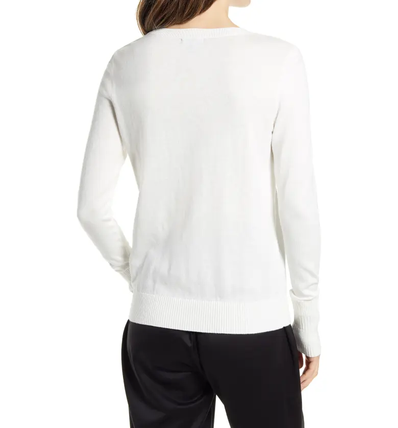  Halogen Womens Crewneck Sweater_IVORY CLOUD