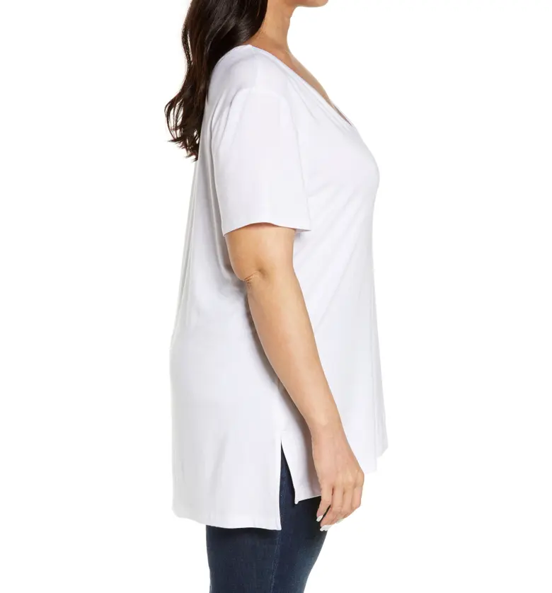  Halogen V-Neck T-Shirt_WHITE