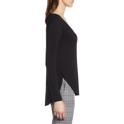  Halogen V-Neck Tunic_BLACK