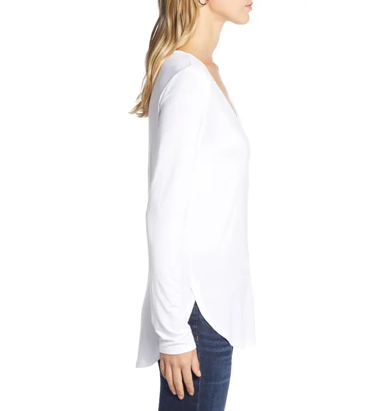  Halogen V-Neck Tunic_WHITE