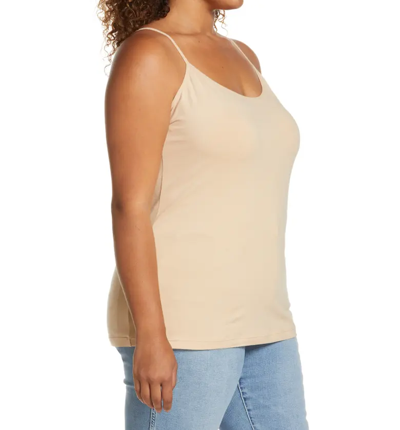  Halogen Absolute Stretch Cotton Camisole_BEIGE SAND