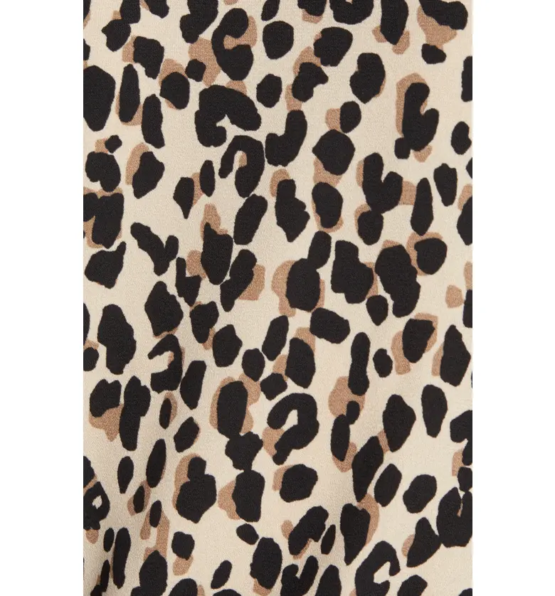  Halogen Scoop Neck Woven Shell_TAN ABSTRACT ANIMAL PRINT