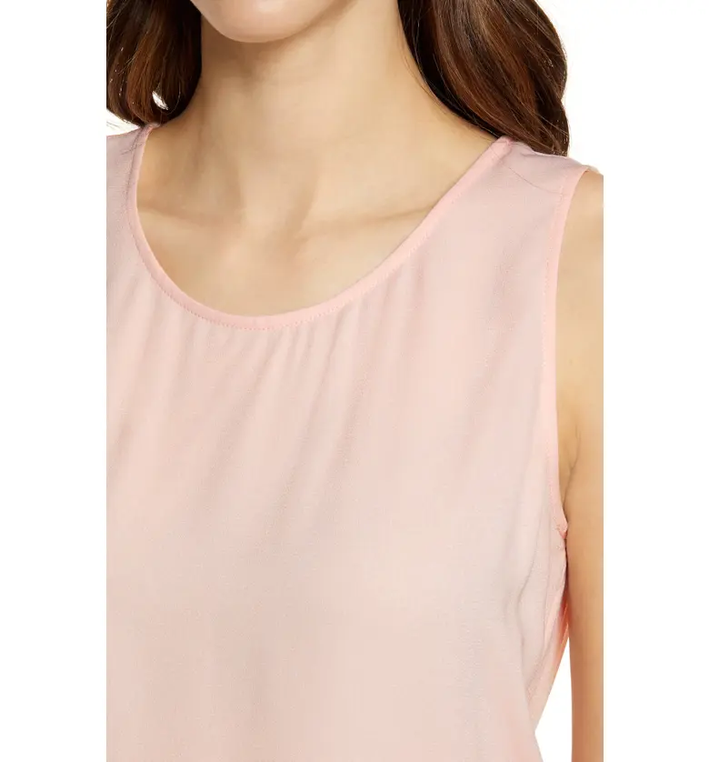  Halogen Scoop Neck Woven Shell_PINK CHINTZ