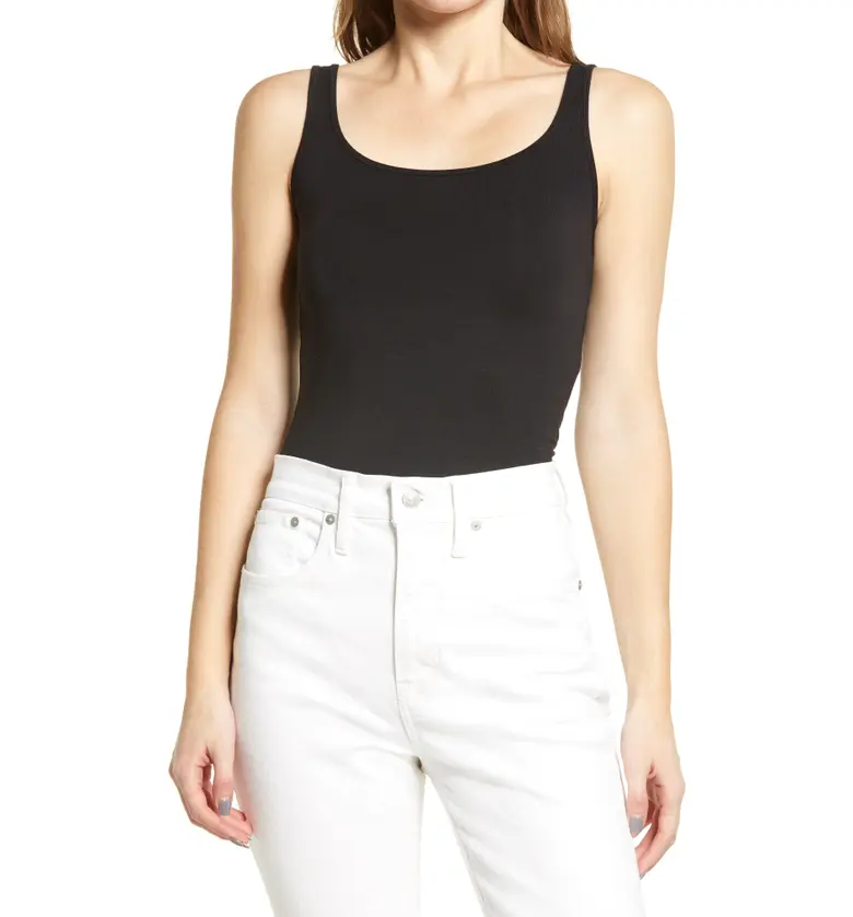 Halogen Scoop Neck Tank Top_BLACK