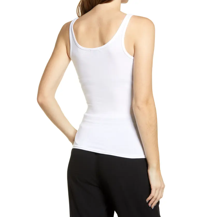  Halogen Scoop Neck Tank Top_WHITE