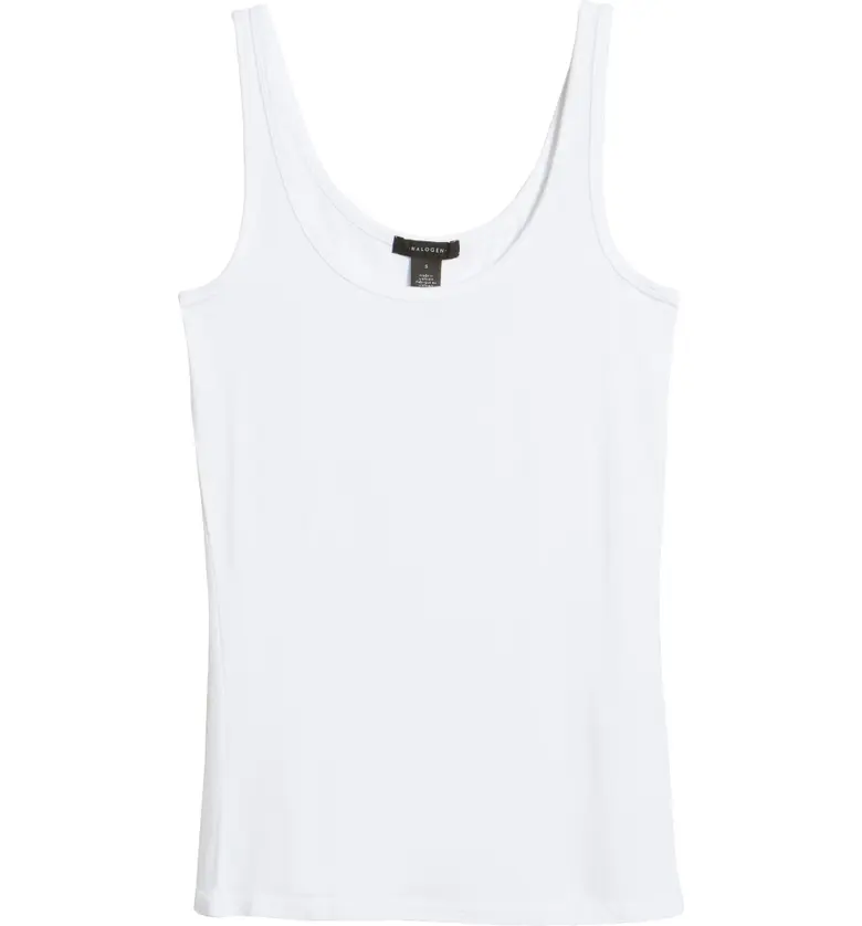  Halogen Scoop Neck Tank Top_WHITE