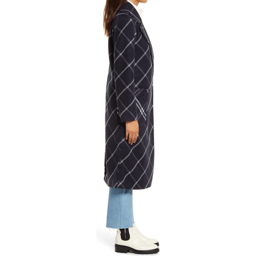  Halogen Womens Plaid Coat_MIDNIGHT/ DARK NAVY PLAID