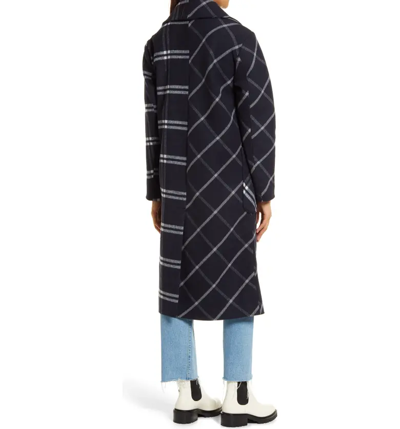  Halogen Womens Plaid Coat_MIDNIGHT/ DARK NAVY PLAID