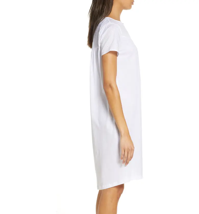  Hanro Kiah Eyelet Short Sleeve Nightgown_White
