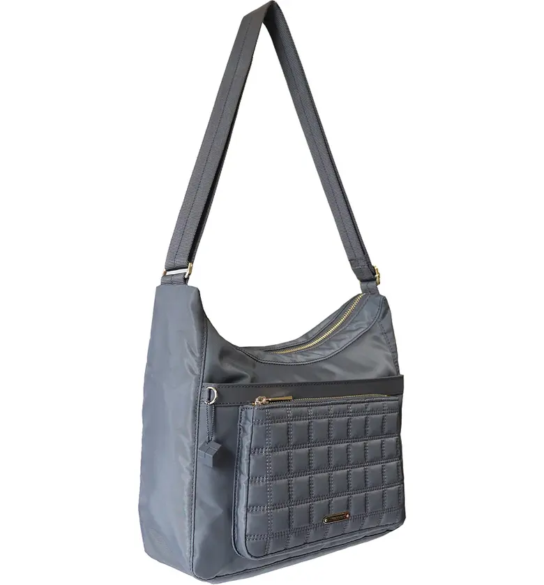  Hedgren Aspire Kalpana Water Repellent Hobo Bag_IRON GATE