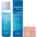Trimay Peptide & Hyaluronic Toner 6.76 Fl Oz Face Hydrating Moisturizer for Dry & Acne Skin with Peptides bundled with 1 Pack of Herblandia Oil Absorbing Blotting Paper