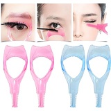 Honbay 4PCS 3 in 1 Transparent Plastic Eyelashes Tool Mascara Applicator Eyelashes Guide Eyelashes Comb Makeup Tool,Pink and Blue