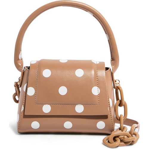  HOUSE OF WANT We Are Chic Vegan Leather Top Handle Crossbody_TAN POLKA DOT