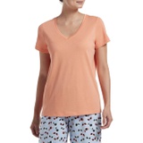 HUE Womens Short Sleeve V-Neck Sleep Tee