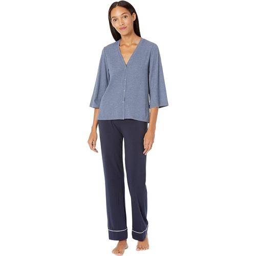  HUE Bell Sleeve Ribbed Button-Up Pajama Lounge Cardigan
