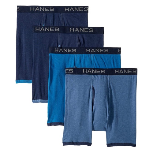  Hanes 4-Pack Core Cotton Platinum Ringer Boxer Brief