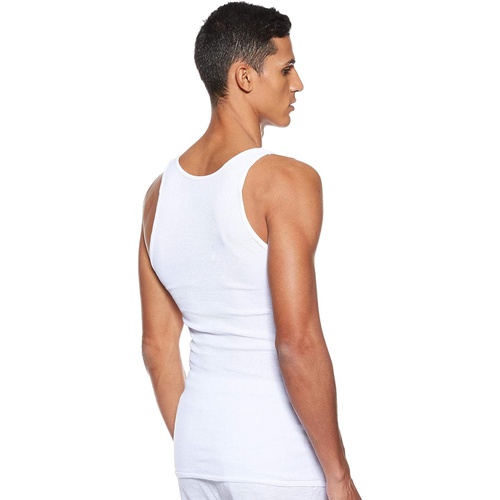  Hanes Mens Tagless Cotton Tank Undershirt ? Multiple Colors (White, Black/Grey)