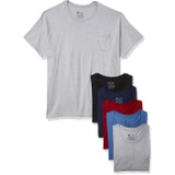 Hanes Mens Tagless Cotton Crew Undershirt with Pocket ? Multiple Packs and Colors