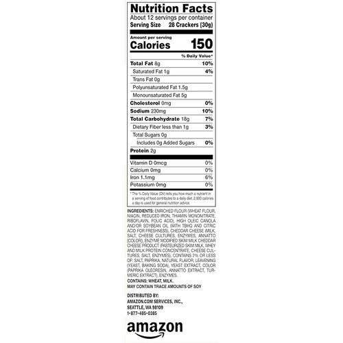  Amazon Brand - Happy Belly Original Cheese Crackers, 12.4 Ounce