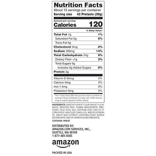  Amazon Brand - Happy Belly Pretzel Sticks, 16 oz