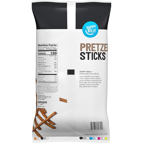  Amazon Brand - Happy Belly Pretzel Sticks, 16 oz
