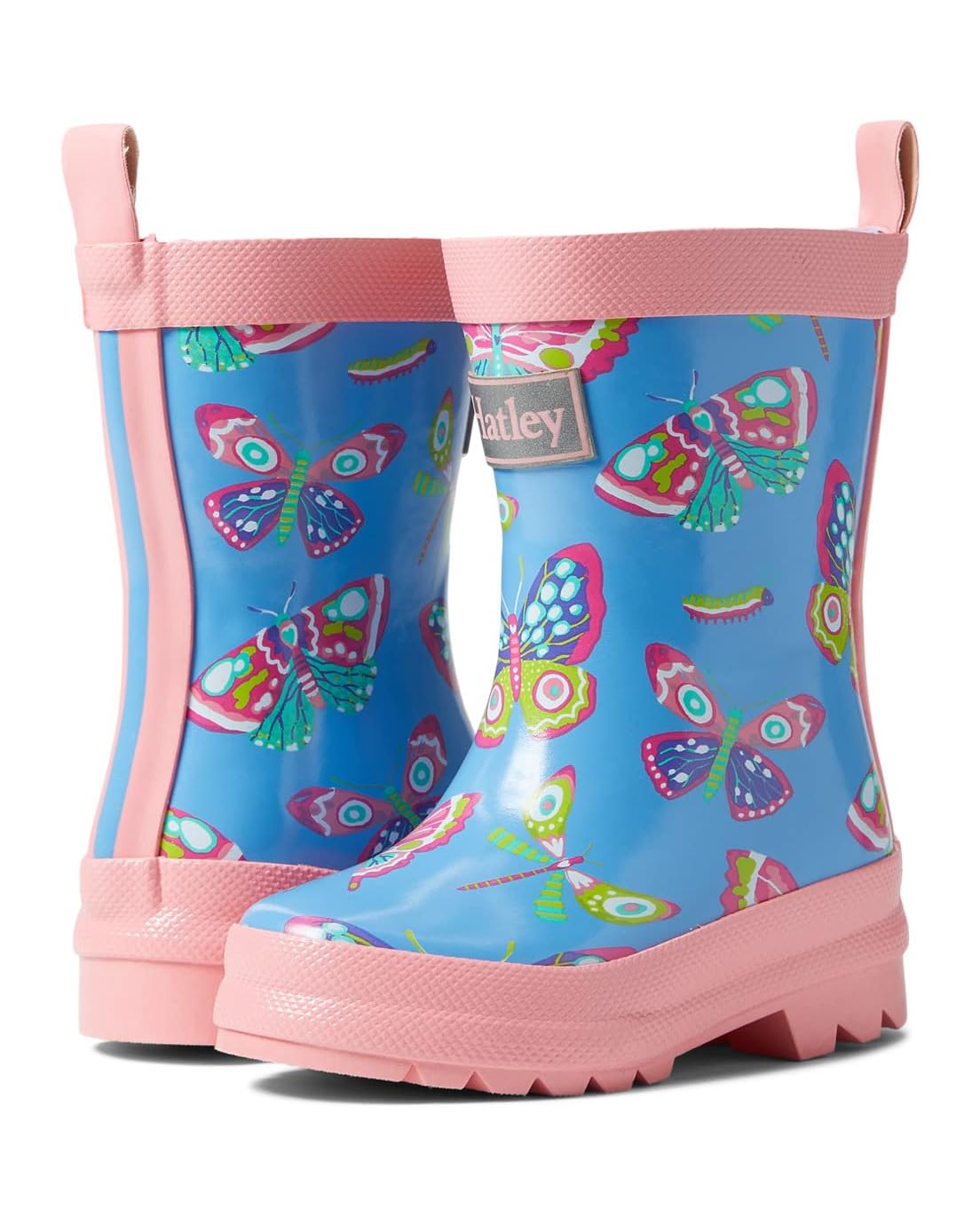 Hatley Kids Botanical Butterflies Shiny Rain Boots (Toddleru002FLittle Kid)