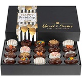 Hazel & Creme Birthday Food Gift Baskets - Happy Birthday Cookies - Chocolate Covered Cookies - Gourmet Food Gifts (Extra Large Gift Box)