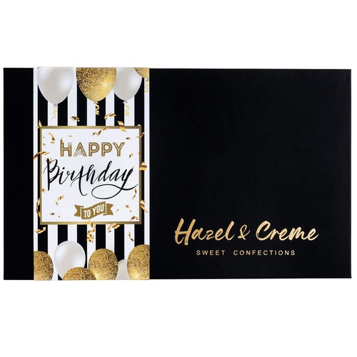  Hazel & Creme Happy Birthday Cookie Gift - 12 Cookies - Birthday Food Gift - Chocolate Covered Cookies - Chocolate Gift Box - Variety Gourmet Food Gifts