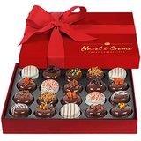 Hazel & Creme Chocolate Covered Cookie Gift - 20 Pcs - Valentines, Anniversary, Thank You, Birthday, Holiday Food Gift - Chocolate Gift Box