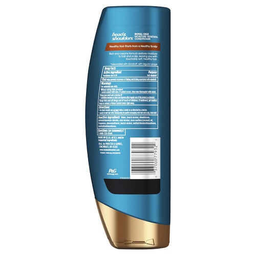  Head & Shoulders Head and Shoulders Conditioner, Moisture Renewal, Anti Dandruff Treatment and Scalp Care, Royal Oils Collection with Coconut Oil, for Natural and Curly Hair, 13.5 fl oz