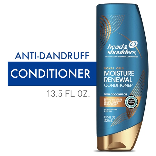  Head & Shoulders Head and Shoulders Conditioner, Moisture Renewal, Anti Dandruff Treatment and Scalp Care, Royal Oils Collection with Coconut Oil, for Natural and Curly Hair, 13.5 fl oz