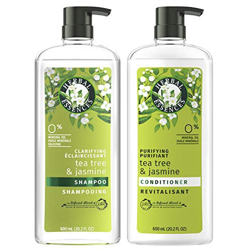  Herbal Essences, Clarifying Shampoo and Purifying Conditioner, Tea Tree and Jasmine, 20.2 Fl Oz Bundle